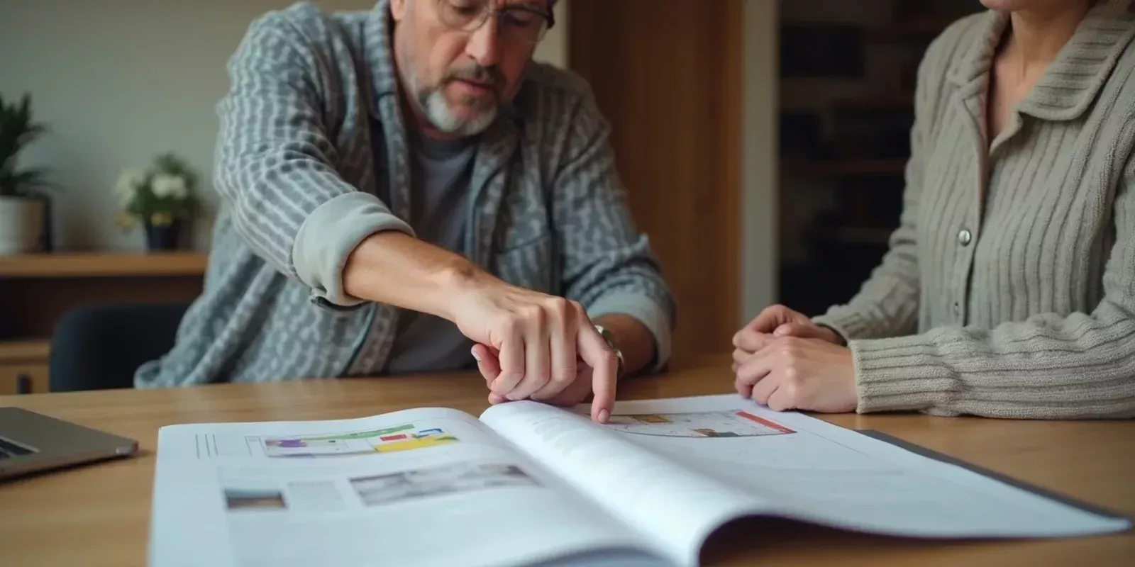 Persona revisando con un profesional las alternativas para una vivienda heredada en Madrid