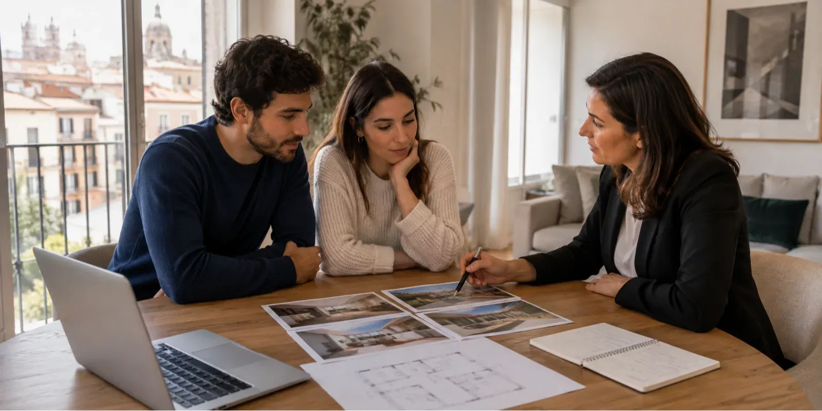 Comprador comparando opciones de vivienda en Madrid antes de decidir si seguir buscando